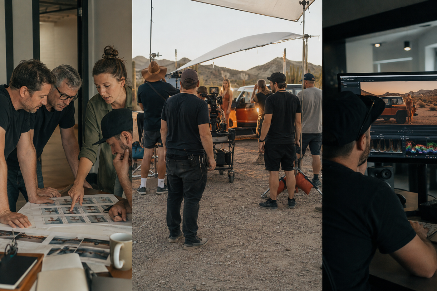 EVDEO Creations crew on a tv commercials production shoot in Tucson