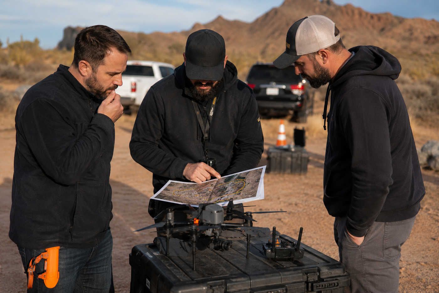 EVDEO Creations crew on a aerial video & drone production shoot in Tucson