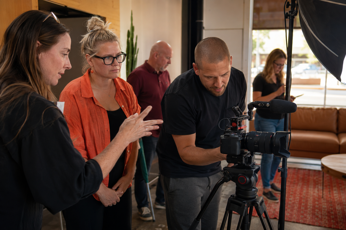 EVDEO Creations crew on a digital marketing workshops production shoot in Tucson